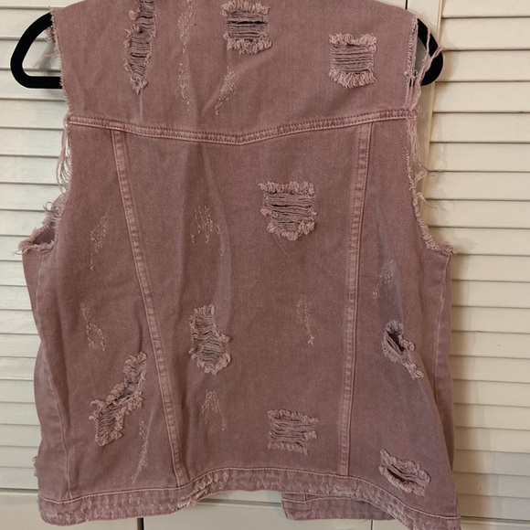 Boutique, distressed jean vest - Picture 3 of 4